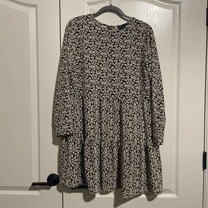 ASOS long sleeve tiered floral mini dress